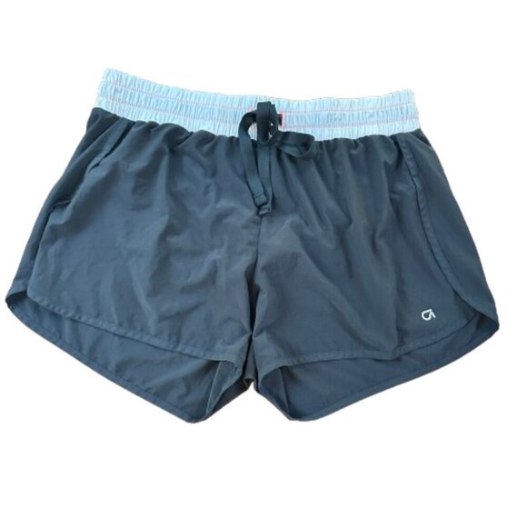 GAP FIT Black Work Out Athletic Shorts Lined Size Medium Contrast Waistband - Picture 1 of 8
